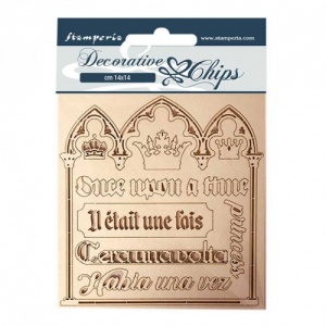Stamperia Decorative Chips - Sleeping Beauty Quotes - SCB56