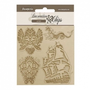 Stamperia Decorative Chips - Songs of the Sea - Sailing Ship - SCB184