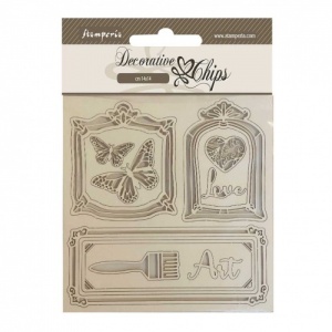 Stamperia Decorative Chips - Sunflower Art - Frames - SCB170