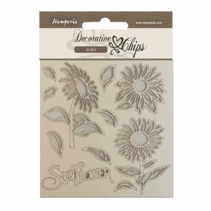 Stamperia Decorative Chips - Sunflower Art - SCB169