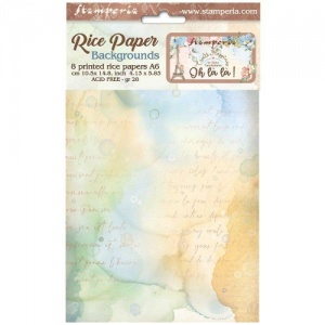 Stamperia A6 Rice Paper Backgrounds - Oh La La - DFSAK6002