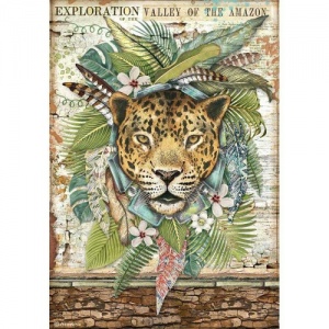 Stamperia A4 Rice Paper - Amazonia - Jaguar