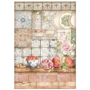 Stamperia A4 Rice Paper - Casa Granada - Tiles - DFSA4655
