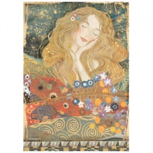 Stamperia A4 Rice Paper - Klimt - From the Beethoven Frieze - DFSA4639
