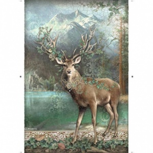 Stamperia A4 Rice Paper - Magic Forest - Deer - DFSA4750