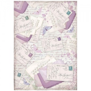Stamperia A4 Rice Paper - Provence - Letters - DFSA4676
