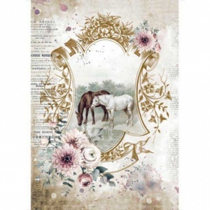 Stamperia A4 Rice Paper - Romantic Horses Lake - DFSA4582
