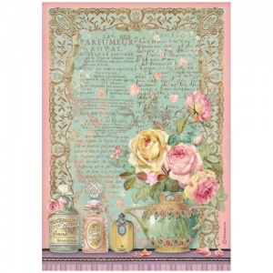 Stamperia A4 Rice Paper - Rose Parfum - Parfumeur Royal - DFSA4735