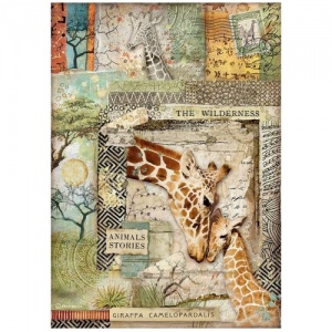 Stamperia A4 Rice Paper - Savana - Giraffe - DFSA4685