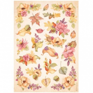 Stamperia A4 Rice Paper - Woodland - Flowers - DFSA4816