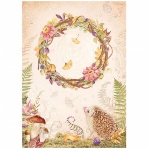 Stamperia A4 Rice Paper - Woodland - Garland - DFSA4820