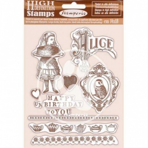 Stamperia HD Rubber  Stamp Set - Happy Birthday Alice - WTKCC203