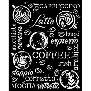 Stamperia Stencil - Coffee and Chocolate - Cappuccino - KSTD151