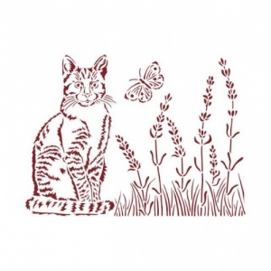 Stamperia Stencil - Provence - Cat - KSD309