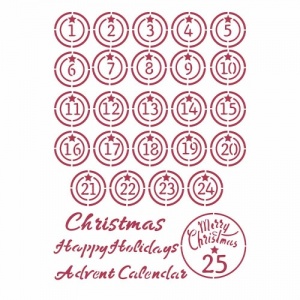 Stamperia Stencil - Christmas Patchwork - Advent - KSG475