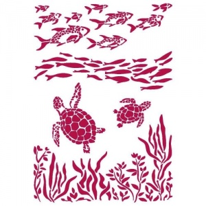 Stamperia Stencil - Romantic Sea Dream - Fish and Turtles