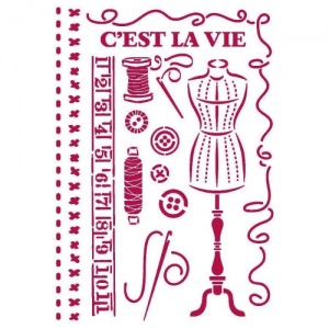 Stamperia Stencil - Romantic Threads - Couture