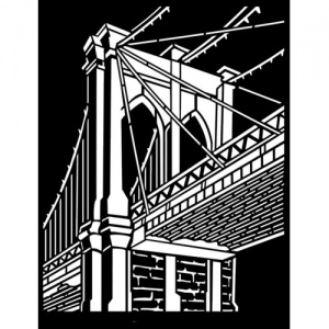 Stamperia Stencil - Sir Vagabond Aviator - Brooklyn Bridge - KSTD106