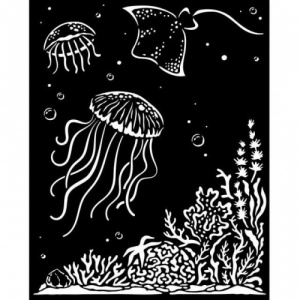 Stamperia Stencil - Songs of the Sea - Jellyfish - KSTD140