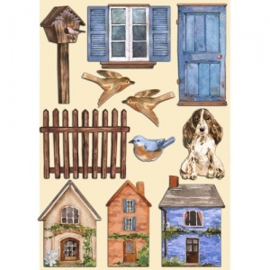 Stamperia Wooden Shapes - Create Happiness Welcome Home - Houses - KLSP134