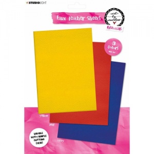 Studiolight Art by Marlene Faux Leather Sheets - Yellow/Red/Blue