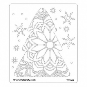 That's Crafty! 6.5ins x 7.5ins Stencil - Poinsettia Tree - TC7001