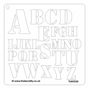 That's Crafty! 6ins x 6ins Stencil - Alphabet - TC60038