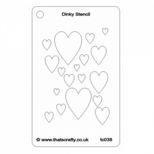 That's Crafty! Dinky Stencil - Hearts - TC038