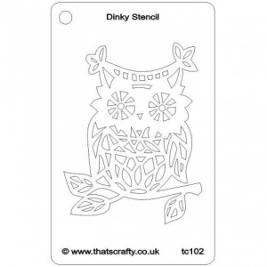 That's Crafty! Dinky Stencil - Owl on Branch - TC102