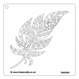 That's Crafty! 6ins x 6ins Stencil - Doodle Feather - TC60054