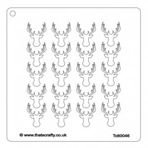 That's Crafty! 6ins x 6ins Stencil - Stags Head Background - TC60046