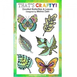 That's Crafty! Clear Stamp Set - Doodled Butterflies & Leaves