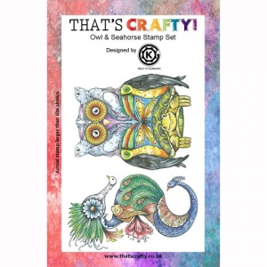 That's Crafty! A5 Clear Stamp Set - Owl and Seahorse