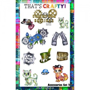 That's Crafty! Clear Stamp Set - Steampunk Darlings Accessories Set 2