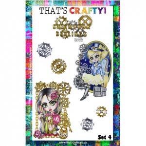 That's Crafty! Clear Stamp Set - Steampunk Darlings Set 4