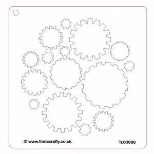 That's Crafty! 6ins x 6ins Mask - Circle of Cogs - TC60088