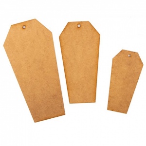 That's Crafty! Surfaces MDF Coffin Tags - Pack of 3