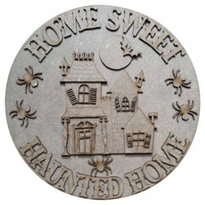 That's Crafty! Surfaces MDF Round - Home Sweet Haunted Home