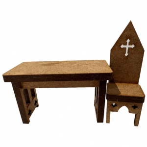 That's Crafty! Surfaces MDF Inside Story - Miniature Gothic Desk & Chair