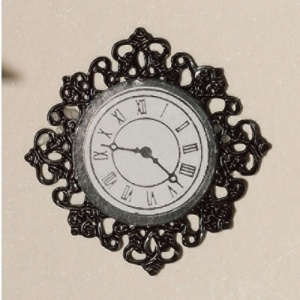 The Dolls House Emporium Black Fancy Wall Clock - 3585