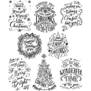 Tim Holtz Cling Mounted Stamp Set - Doodle Greetings - CMS287