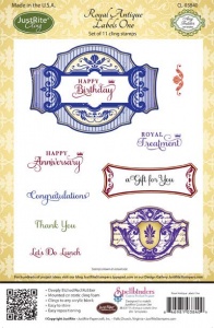 JustRite Cling Mounted Stamp Set - Royal Antique Labels One