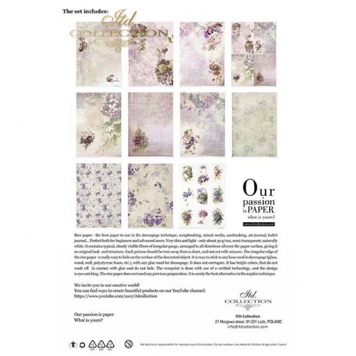 ITD Collection Rice Paper Set - Flower Post - Violet - RP035 | Thats Crafty