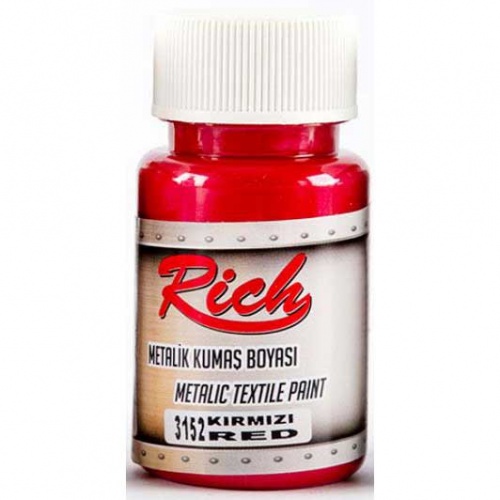 Rich Hobby Metallic Fabric Paint - Red