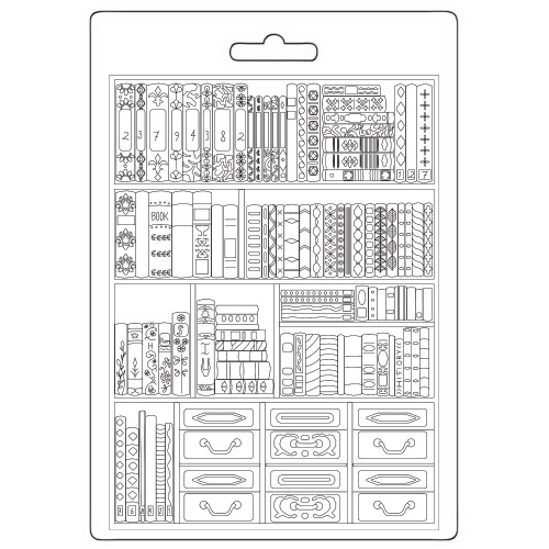 Stamperia Soft Mould-Passion Patchwork Musica, Bianco, A5