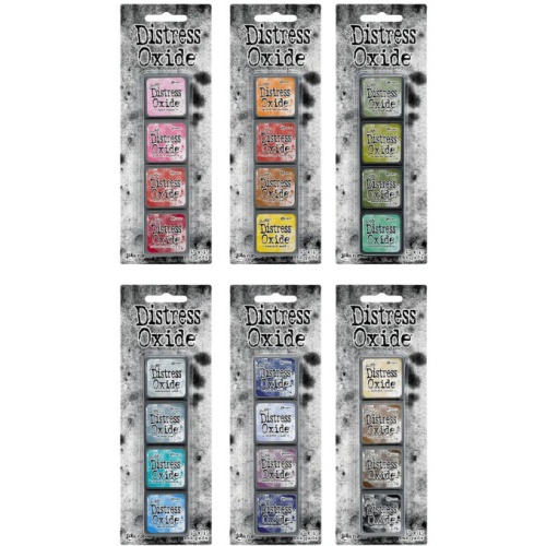 Kit Tim Holtz Distress Mini Ink #3 - 4 Encres Miniatures (Antique Linen, Vintage Photo, Walnut Stain, Black Soot)