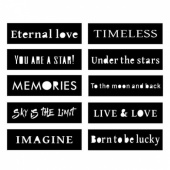 13 Arts Black Chipboard Words Set