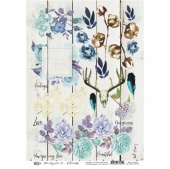13 Arts A4 Paper Sheet - Blue Magnolia - Elements