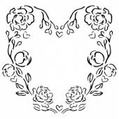 13 Arts Stencil - In Love - Rose Heart