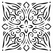 13 Arts Stencil - Bella - Tile Ornament